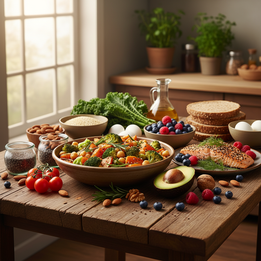 Makanan utuh dan bahan-bahan alami yang kaya nutrisi